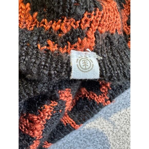 Element S Animal Print Open Front Cardigan Waterfall Flare Collar Black & Orange - Picture 7 of 13